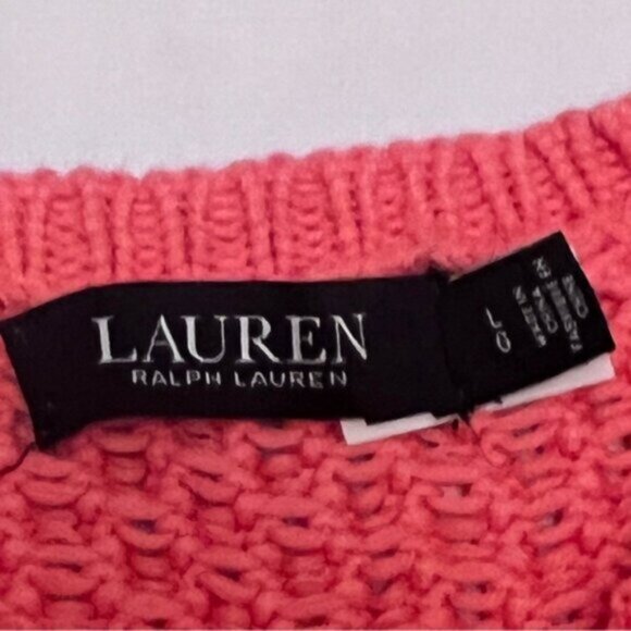 Lauren Ralph Lauren * Black Label Cotton  CABLE KNIT PULLOVER SWEATER  EUC - Picture 5 of 11